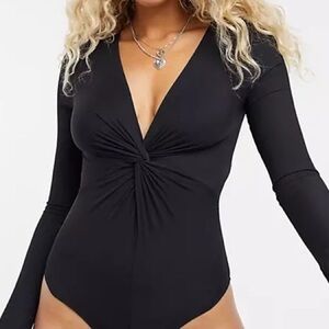 Brave Soul Black Long Sleeve Bodysuit Size XS-S